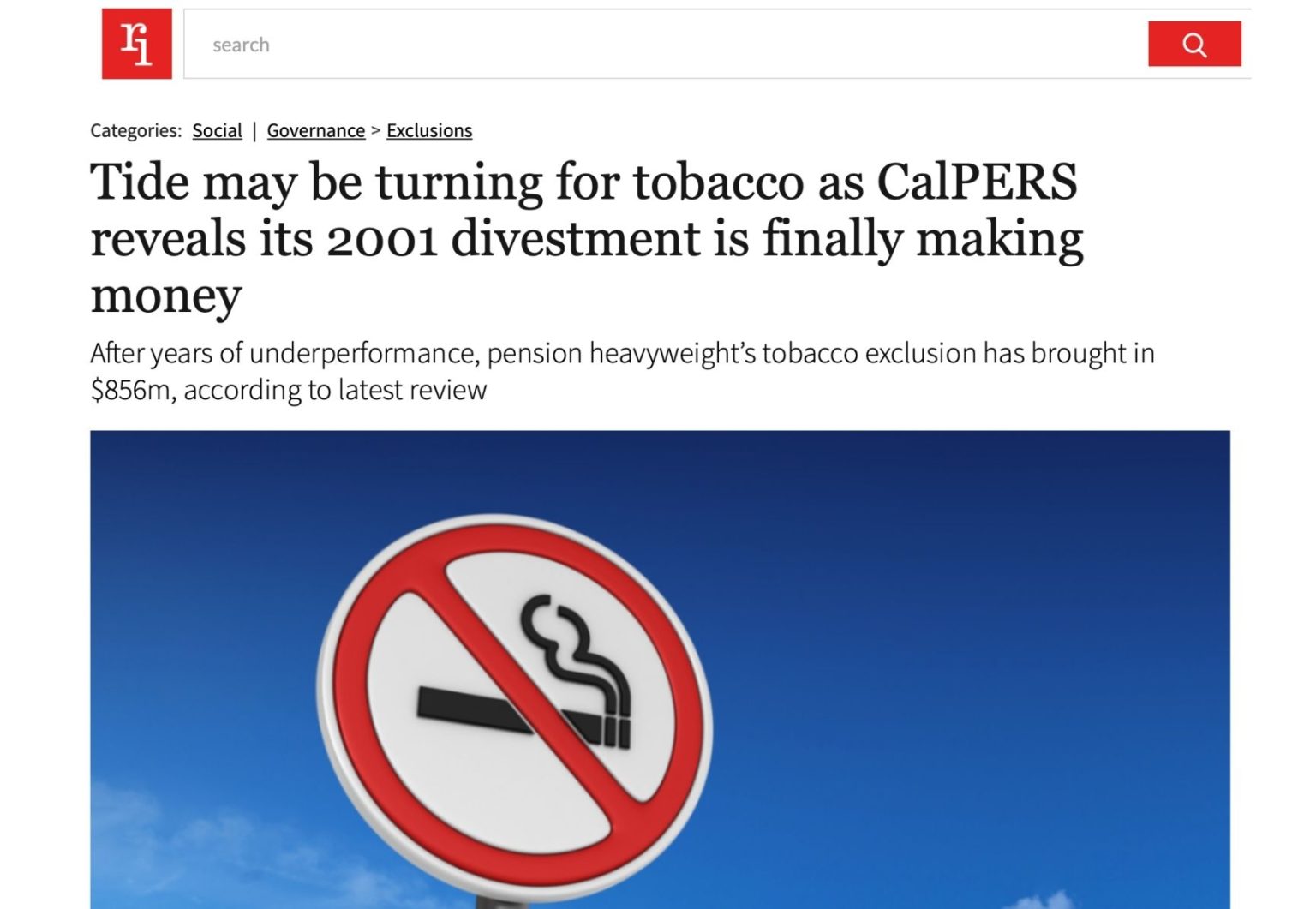 Tobacco Free Portfolios Imagine a tobaccofree world